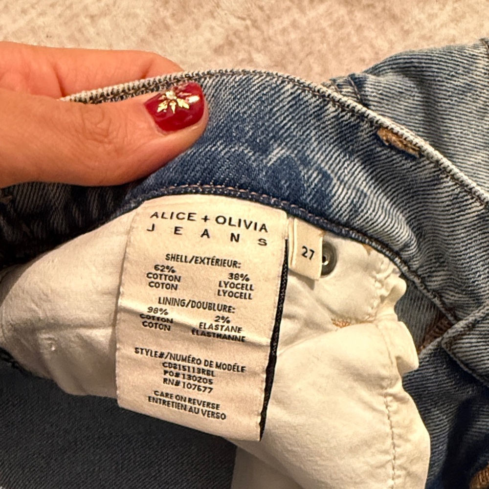 Alice + Olivia Denim Women Cargo Pants size 27 - Picture 3 of 5
